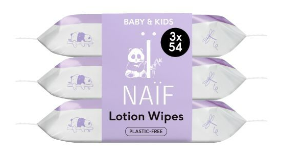 Naif Lotion Billendoekjes 3 x 54 stuks (162 stuks)