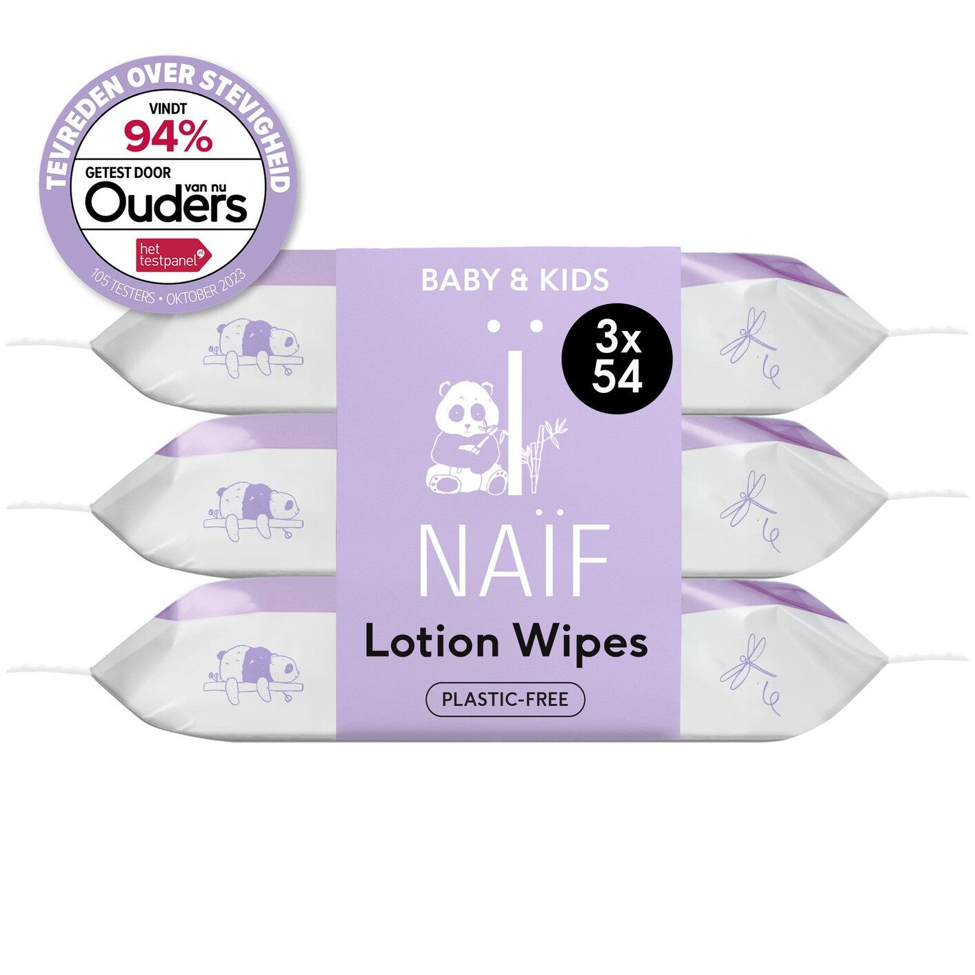 Naif Lotion Billendoekjes 3 x 54 stuks (162 stuks)