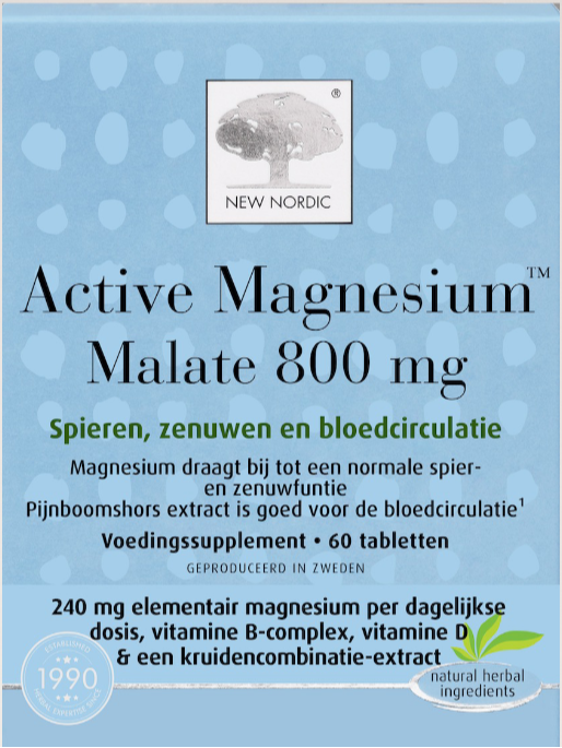 New Nordic Active Magnesium Malate 800mg Tabletten (60 tabletten)