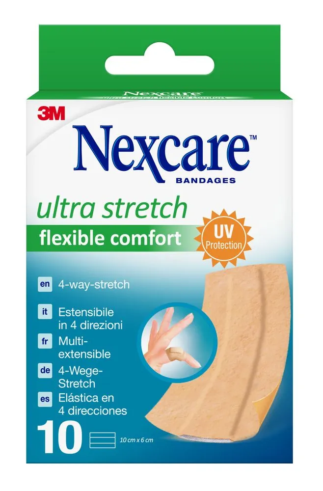 Nexcare Ultra Stretch Flexible Comfort Bandages 10cm X 6cm (10 stuks)