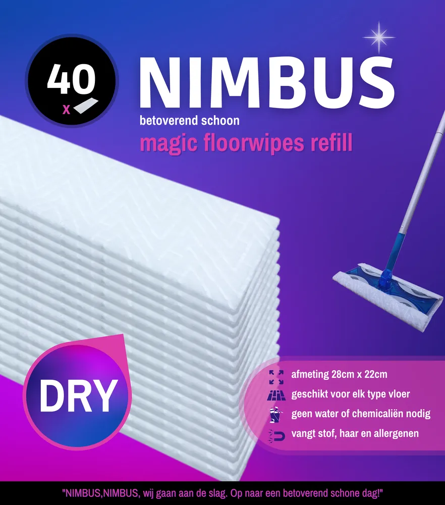 Nimbus Magic Floorwipes Refill (40 stuks)