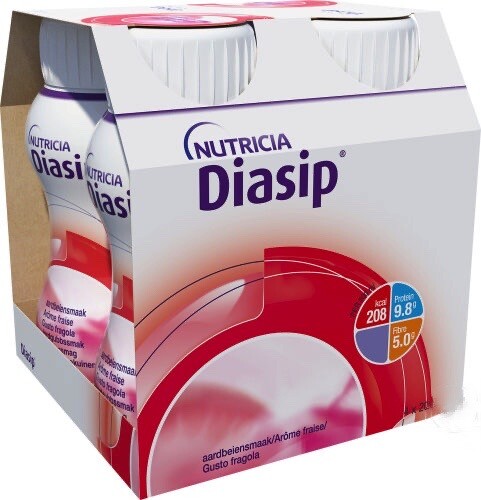 Nutricia Diasip Aardbei 4-pack (800 ml)
