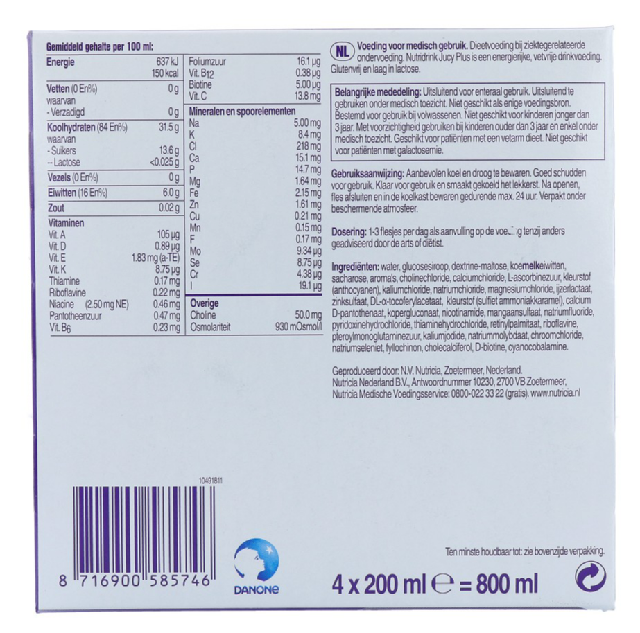 Nutridrink Jucy Plus Verfrissende Framboos (800 ml) - image 2