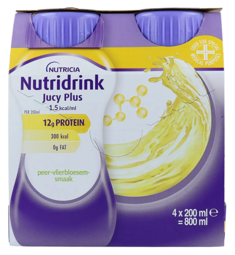 Nutridrink Jucy Plus Peer-vlierbloesem (800 ml)