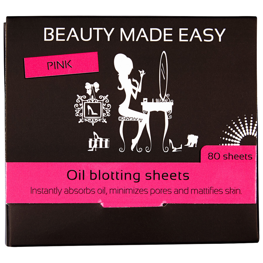 Beauty Made Easy Oil Blotting Sheets Pink (80 stuks)