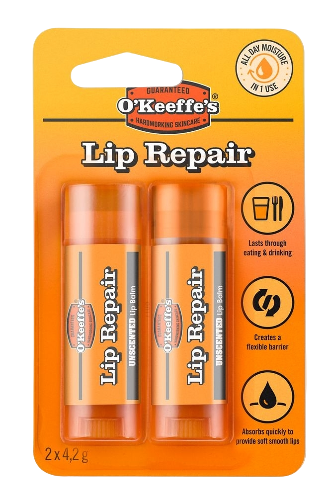 O'Keeffe's Lip Repair Unscented Lip Balm Duo (2 stuks)
