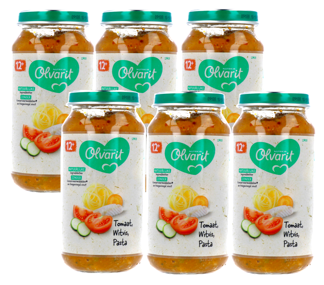 Olvarit 12+m Tomaat Witvis Pasta (250 gr)