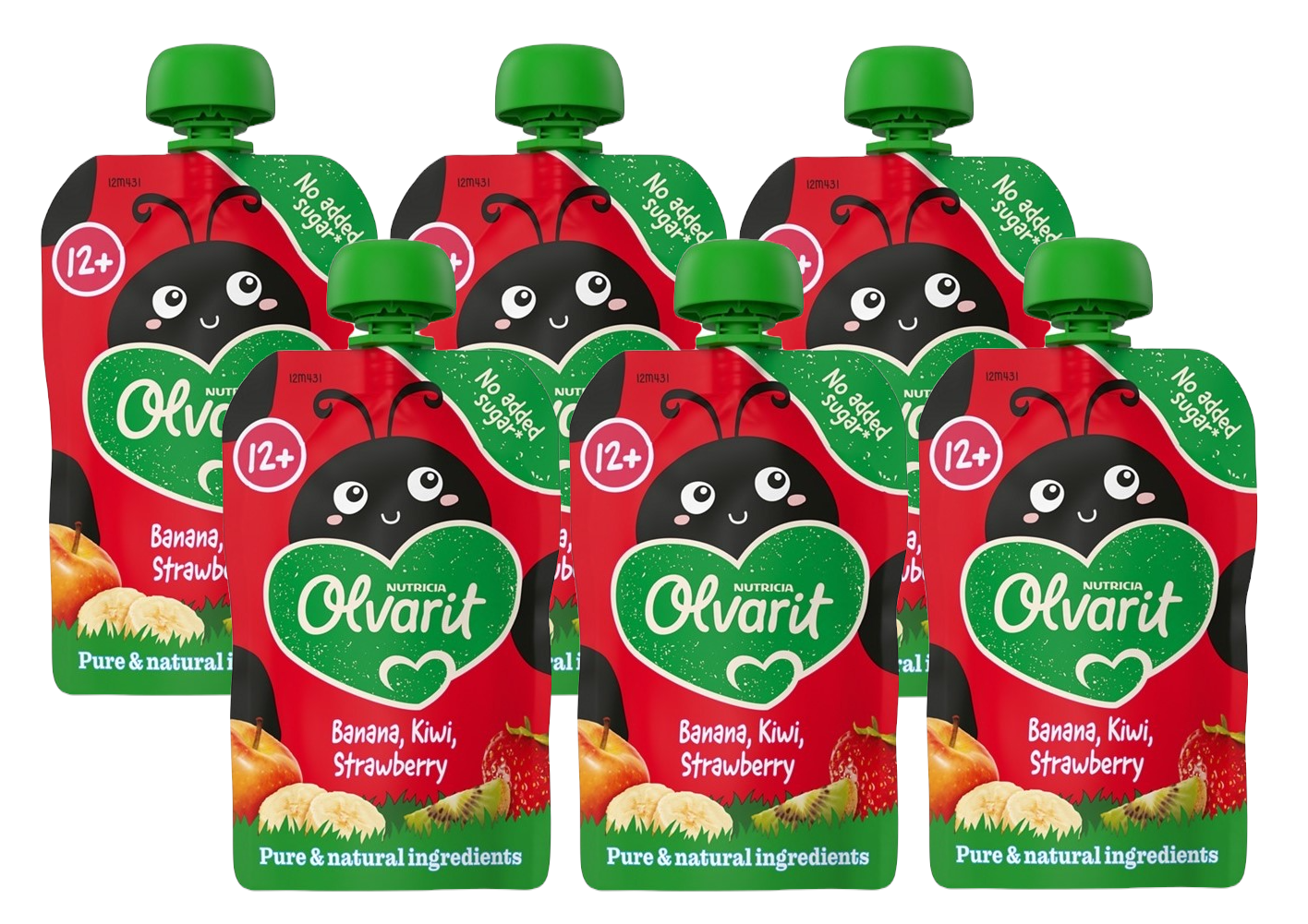Olvarit 12m+ Banaan Kiwi Aardbei Knijpfruit (100 gr)