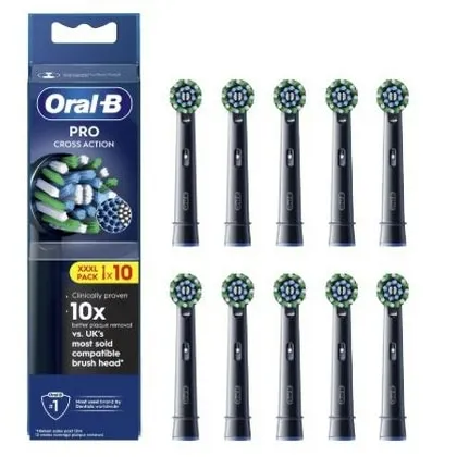 Oral-B Opzetborstels Cross Action Zwart (10 stuks)