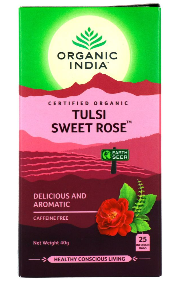 Organic India Tulsi Sweet Rose Bio Thee Zakjes (25 zakjes)
