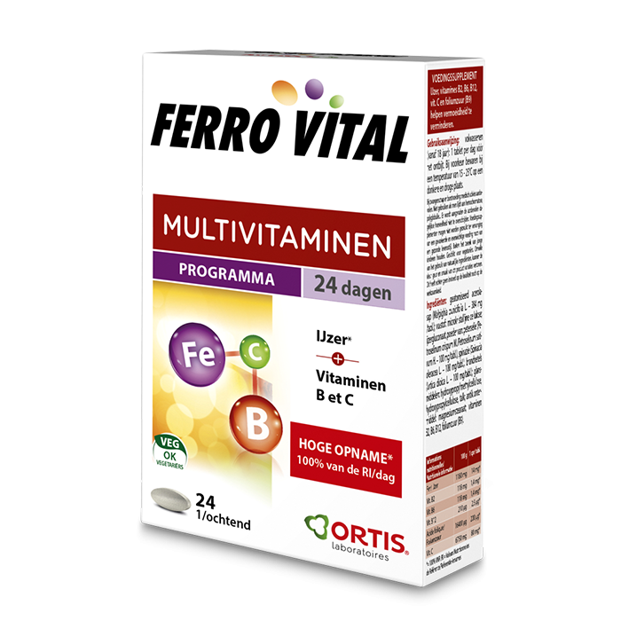 Ortis Ferro Vital Multivitaminen Tabletten (24 tabletten)