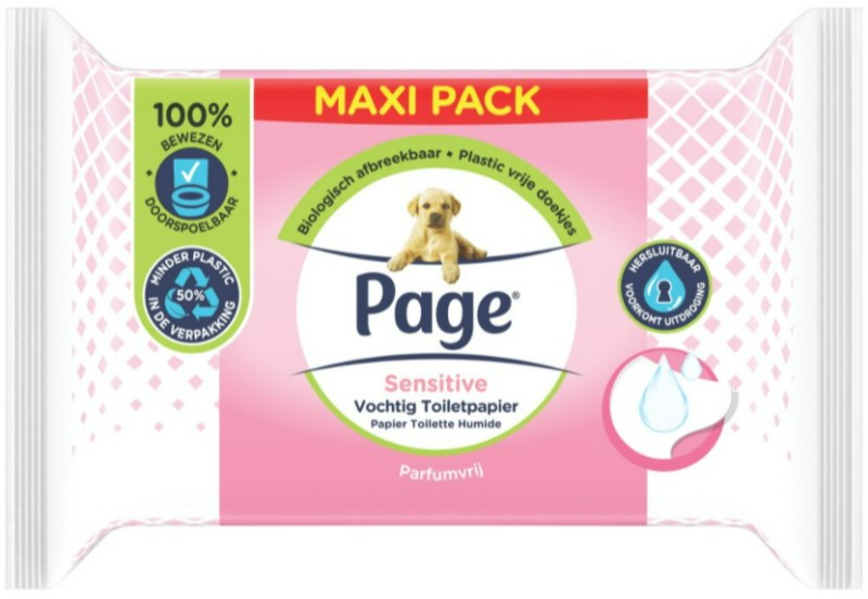 Page Toiletpapier Sensitive Vochtig Toiletpapier (74 stuks)