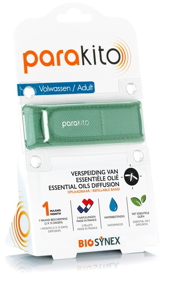 Parakito Anti-muggen Armband Kaki Volwassenen (1 stuk)