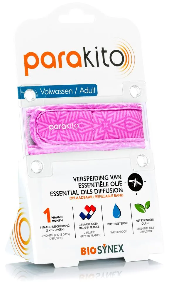 Parakito Anti-muggen Armband Violet Volwassenen (1 stuk)