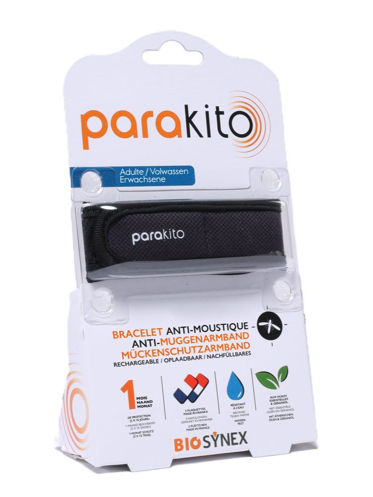Parakito Anti-muggen Armband Zwart Volwassenen (1 stuk)