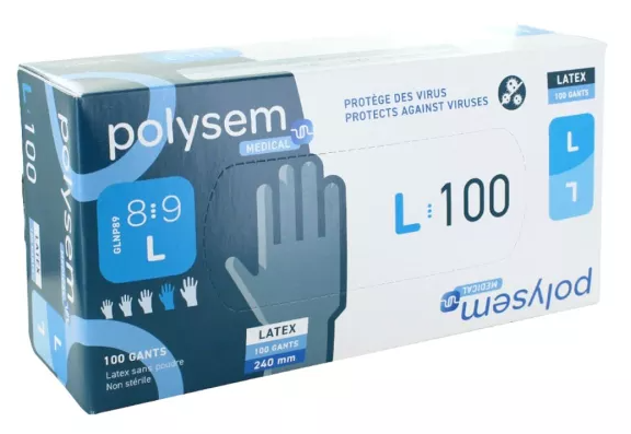 Polysem Latex Handschoenen Maat L (100 stuks)