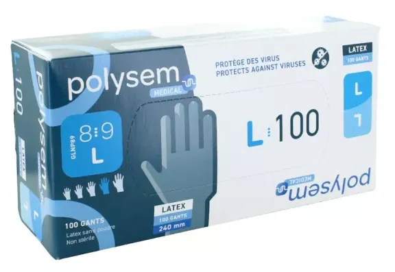Polysem Latex Handschoenen Maat L (100 stuks)