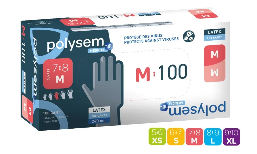 Polysem Latex Handschoenen Maat M (100 stuks)