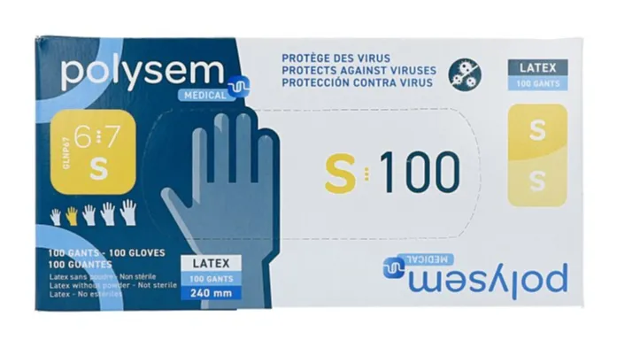 Polysem Latex Handschoenen Maat S (100 stuks)