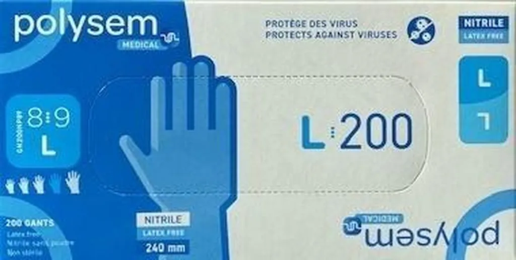 Polysem Nitril Handschoenen Maat L (200 stuks)