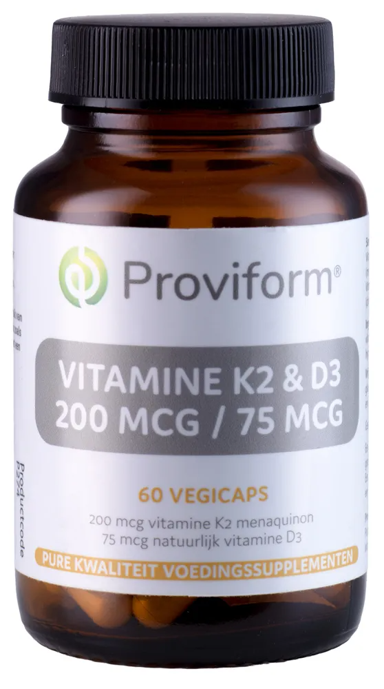 Proviform K2 200mcg & D3 75mcg Capsules (60 vegetarische capsules)