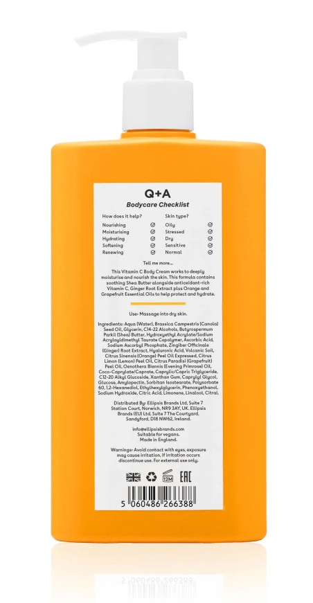 Q+A Vitamine C Body Cream Orange Grapefruit (250 ml)