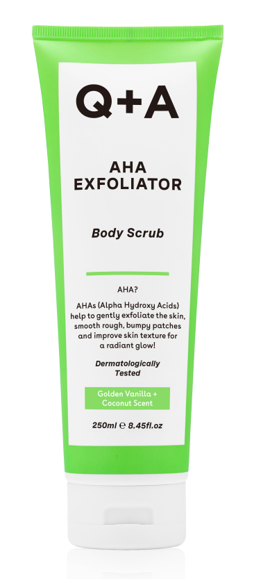 Q+A Aha Exfoliator Body Scrub Vanilla Coconut (250 ml)