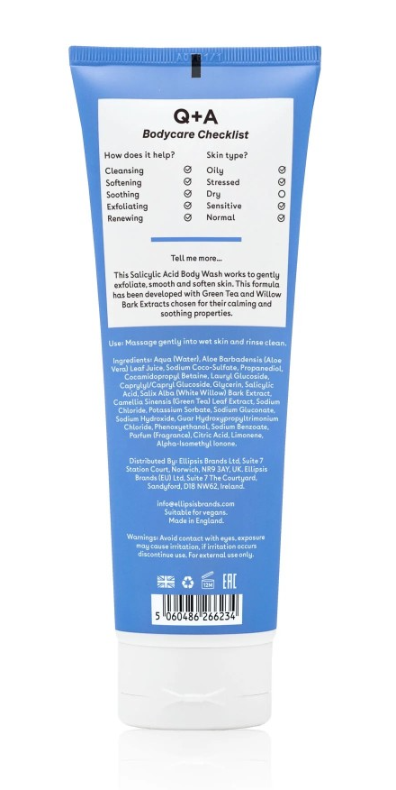 Q+A Salicylic Acid Body Wash Watermelon Agave (250 ml)