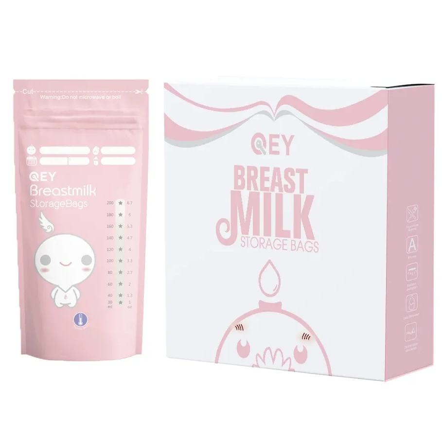 Qey Moedermelk Bewaarzakjes Roze (120 stuks)