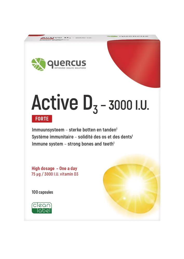 Quercus Active D3 3000 IU Capsules (100 capsules)