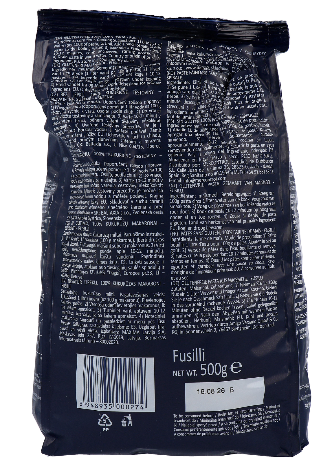 Sam Mills Fusilli Mais (500 gr)