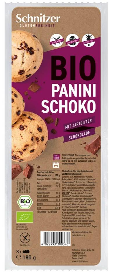 Schnitzer Panini Schoko Glutenvrije Maisbroodjes (180 gr)