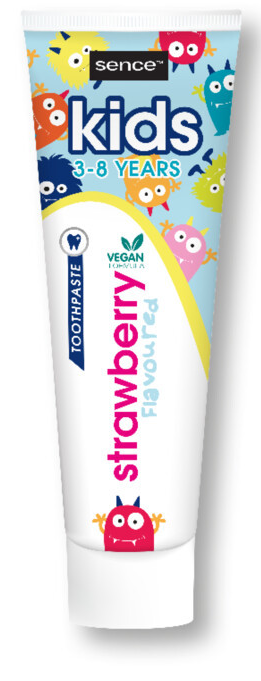 Sence Beauty Vegan Toothpaste Kids Strawberry Flavoured 3-8 Years (75 ml)