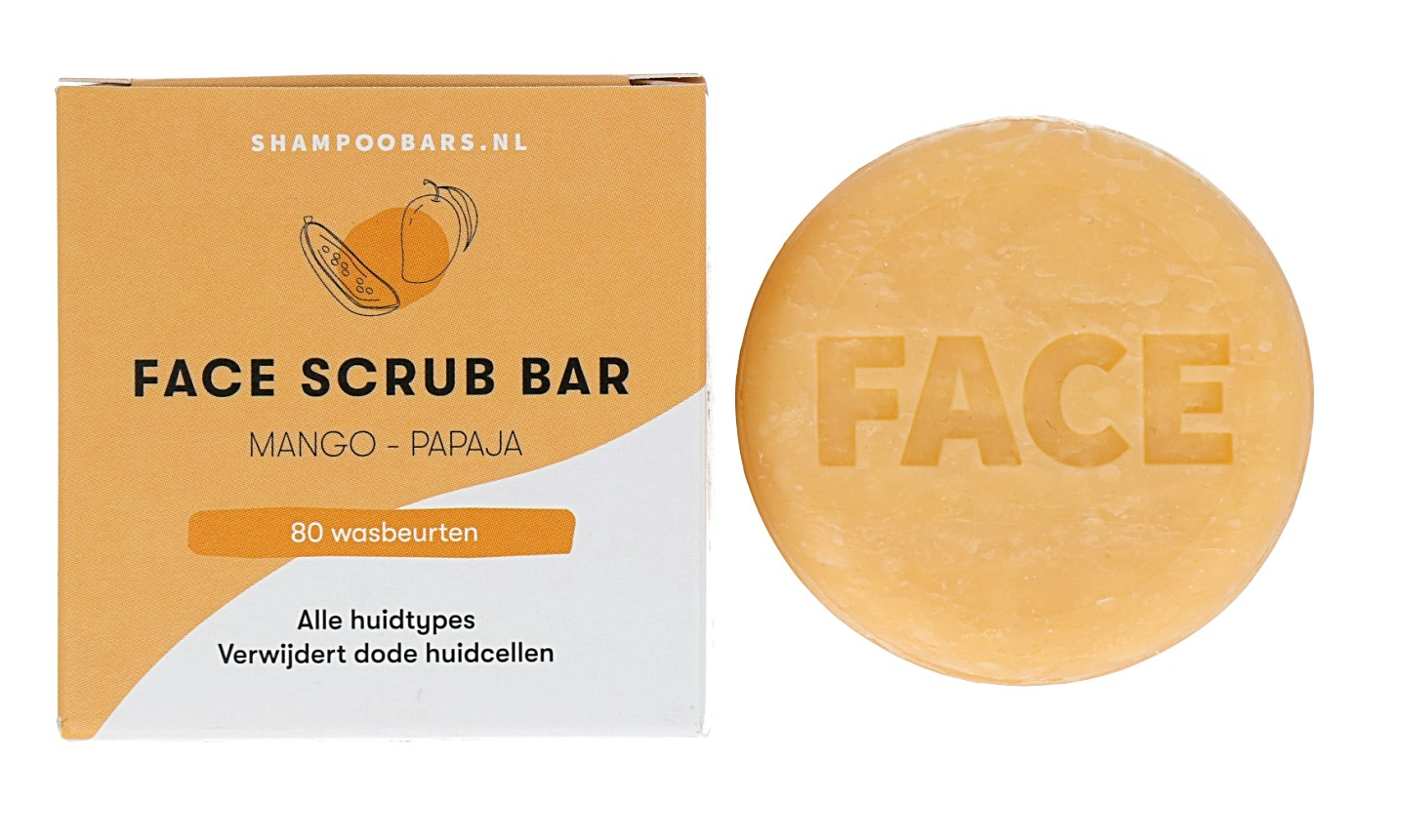 Shampoo Bars Gezichtsscrub Mango en Papaja (60 gr)