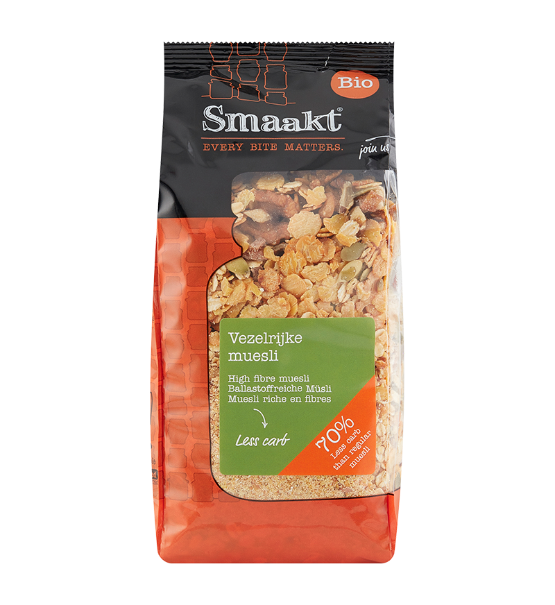 Smaakt Less Carb Vezelrijke Muesli (500 gr)