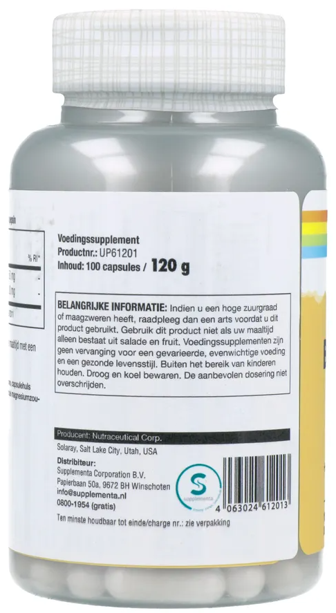 Solaray Betaine Hci 650mg Capsules (100 capsules) - image 2