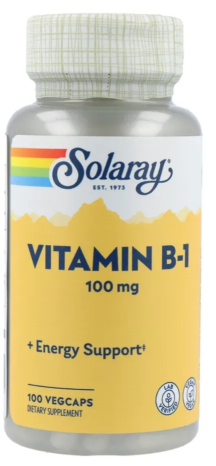 Solaray Vitamine B1 100mg Capsules (100 stuks)