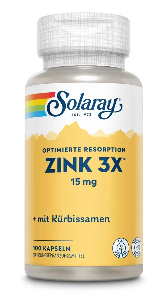 Solaray Zink 3-voudig 15mg Capsules (100 capsules)