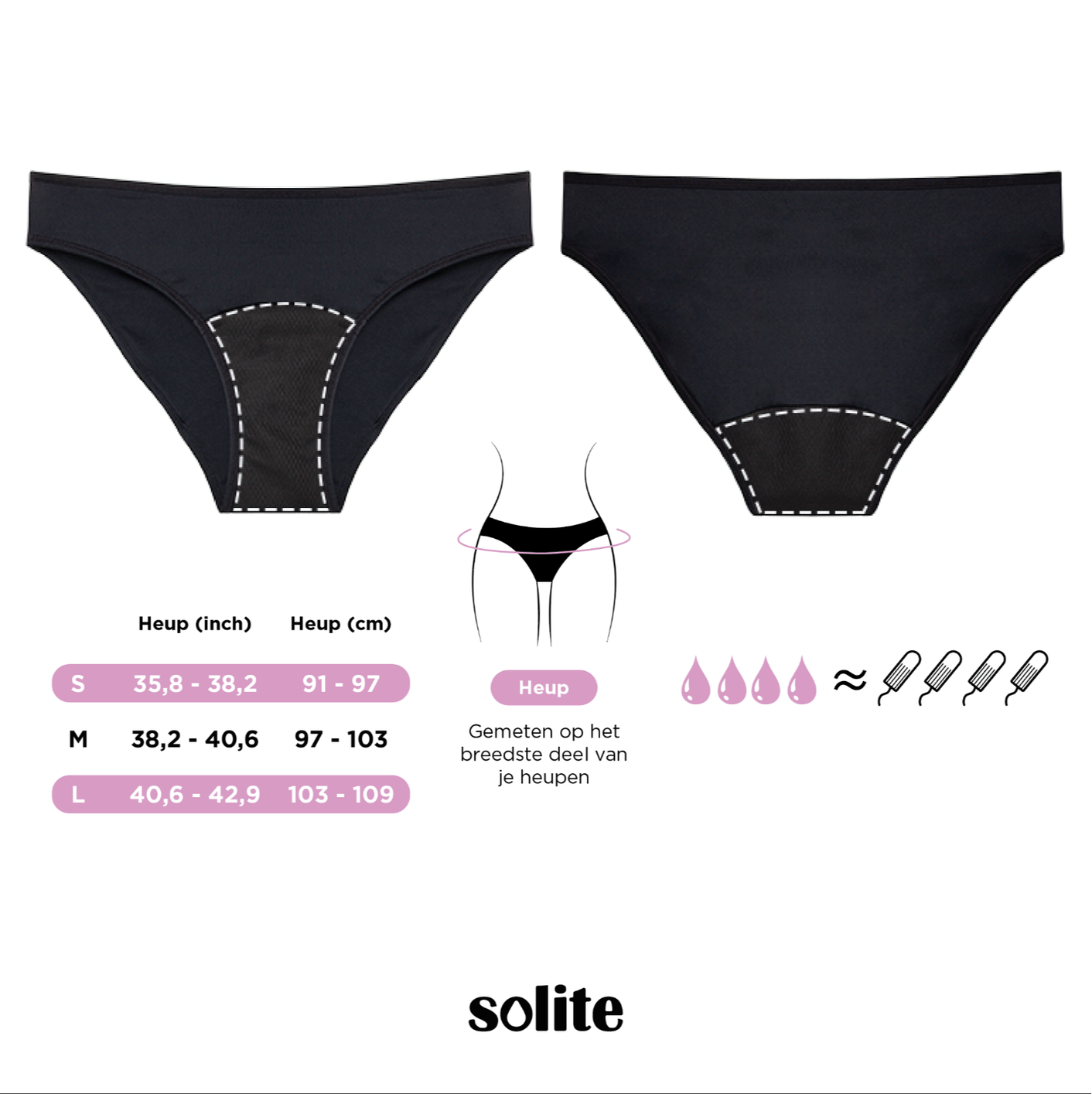 Solite Menstruatieondergoed Bikini Maat L (1 stuk) - image 3