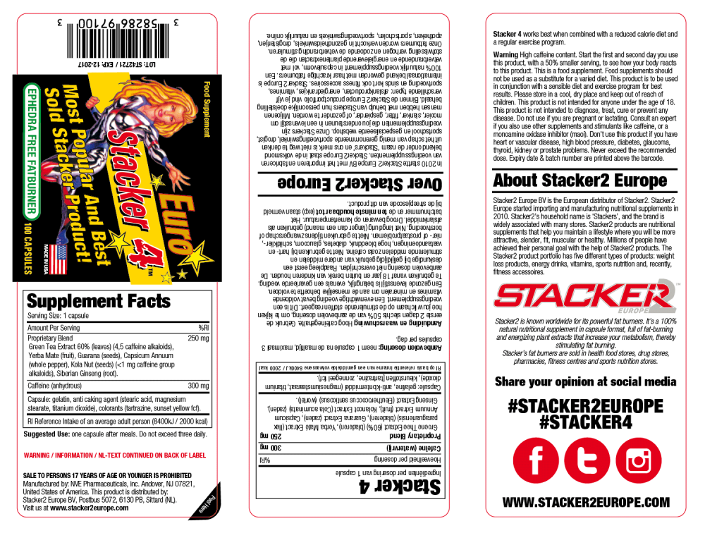 Stacker 4 Ephedra Vrij Capsules (100 stuks)