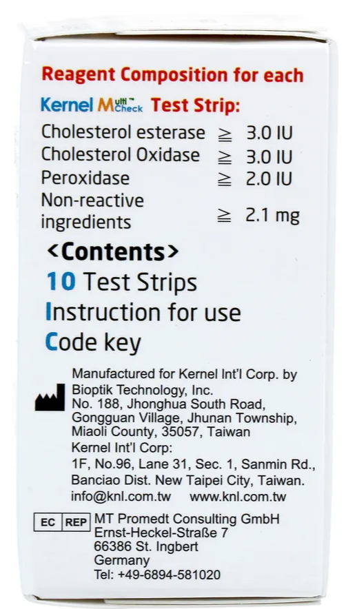 Multicheck Cholesterol Strips (10 stuks)