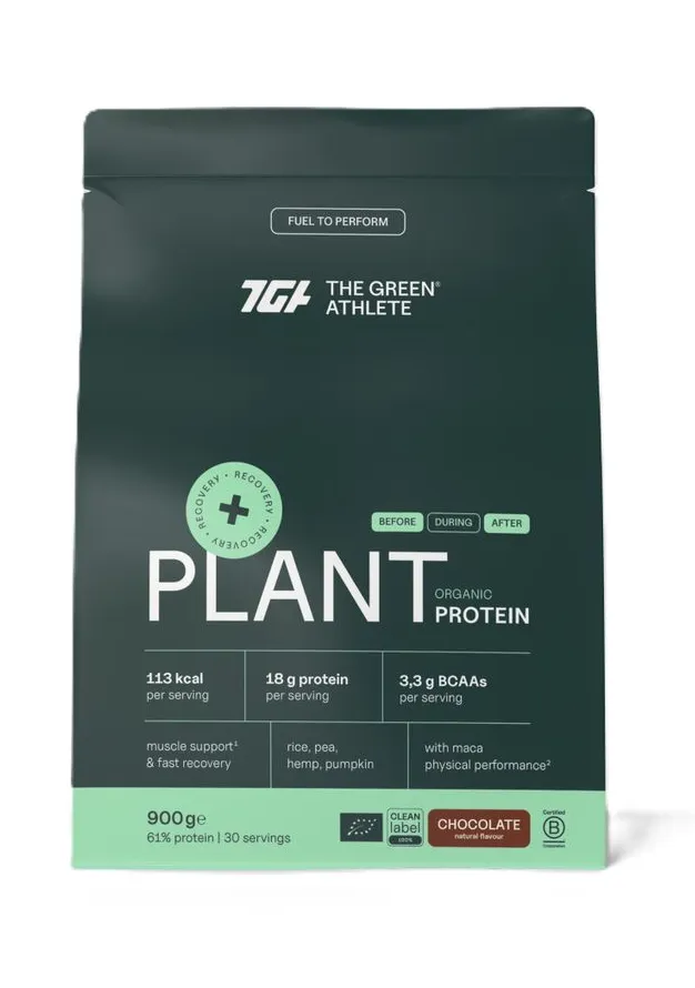 The Green Athlete Plant Protein Chocolate Bio Poeder (900 gr)