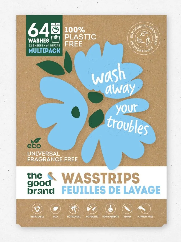 The Good Brand Wasstrips Parfumvrij (64 stuks)