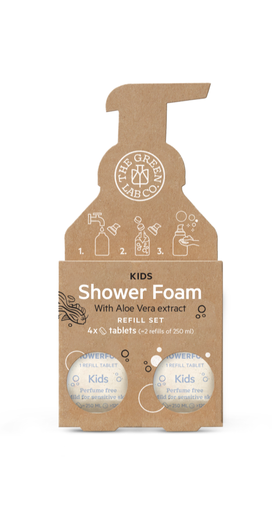 The Green Lab Co. Navul Set Doucheschuim Tabletten 4x - Kids (4 stuks)