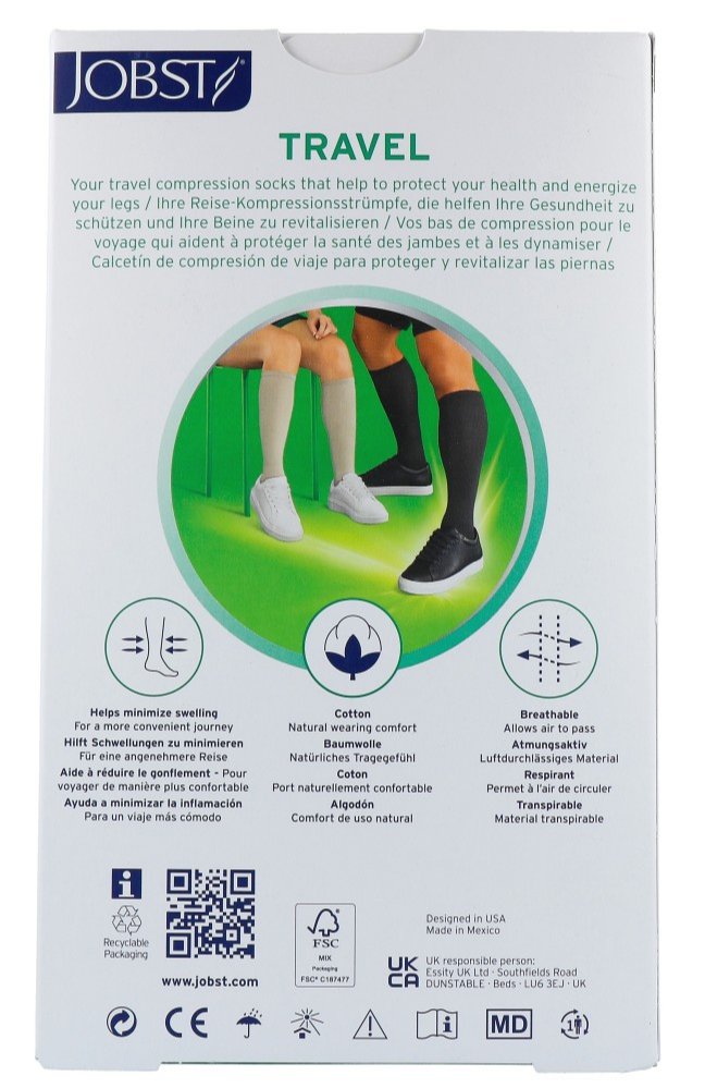 Jobst Travel Socks Zwart 45-46 (1 paar)