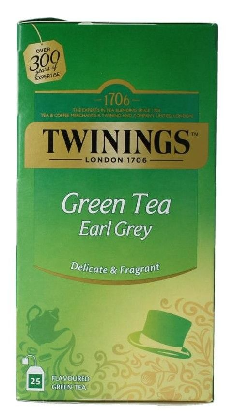 Twinings Green Earl Grey Thee (25 zakjes)
