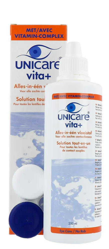 Unicare Vita+ Alles-in-een Lenzenvloeistof voor Zachte Contactlenzen (250 ml)