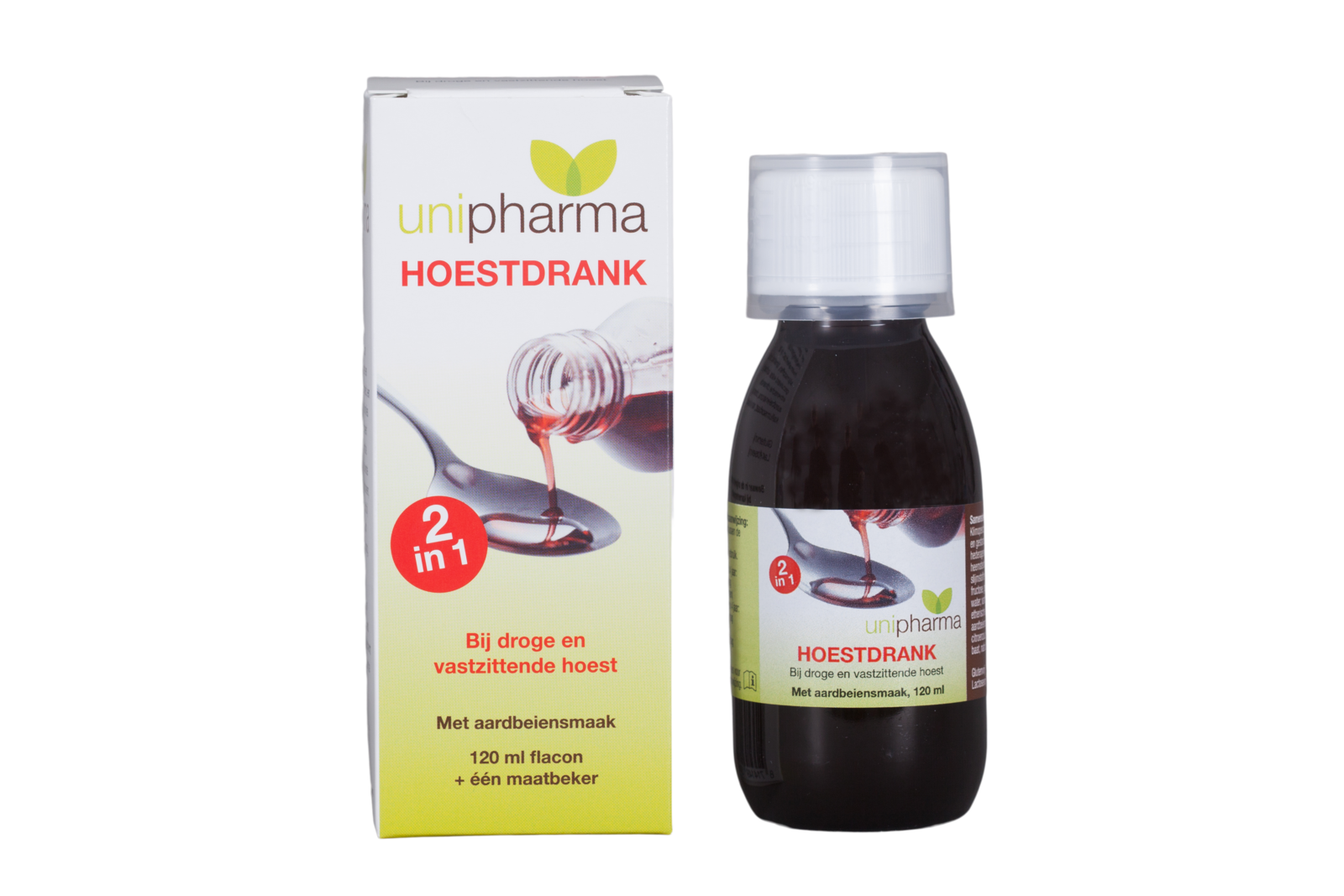 Unipharma Hoestdrank 2-in-1 met Aarbeiensmaak (120 ml) - image 3