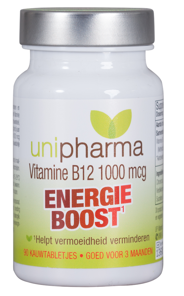 Unipharma Vitamine B12 1000mcg Energie Boost (90 kauwtabletten)