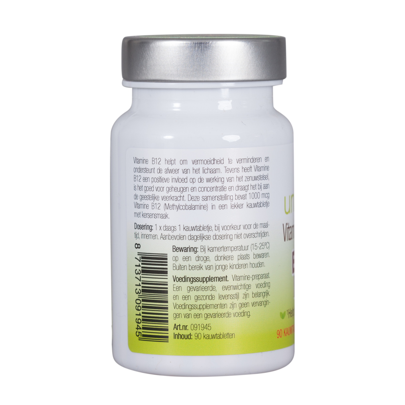 Unipharma Vitamine B12 1000mcg Energie Boost (90 kauwtabletten)